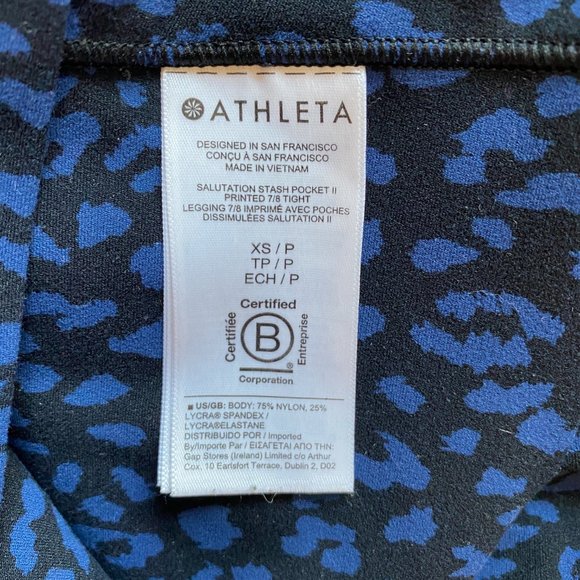 Athleta Salutation Stash Pocket II Leopard Print 7/8 Leggings Performance-XS - Picture 13 of 15